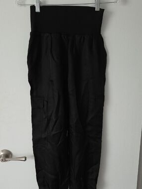 cinq a sept Black High-Waist Track Pants with Cargo Pockets